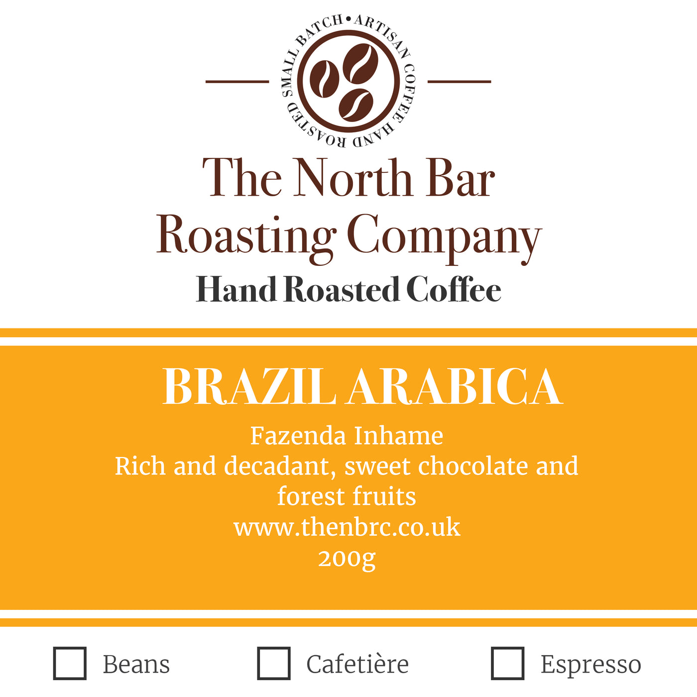 Brazil - Fazenda Inhame Arabica Coffee 200g/400g