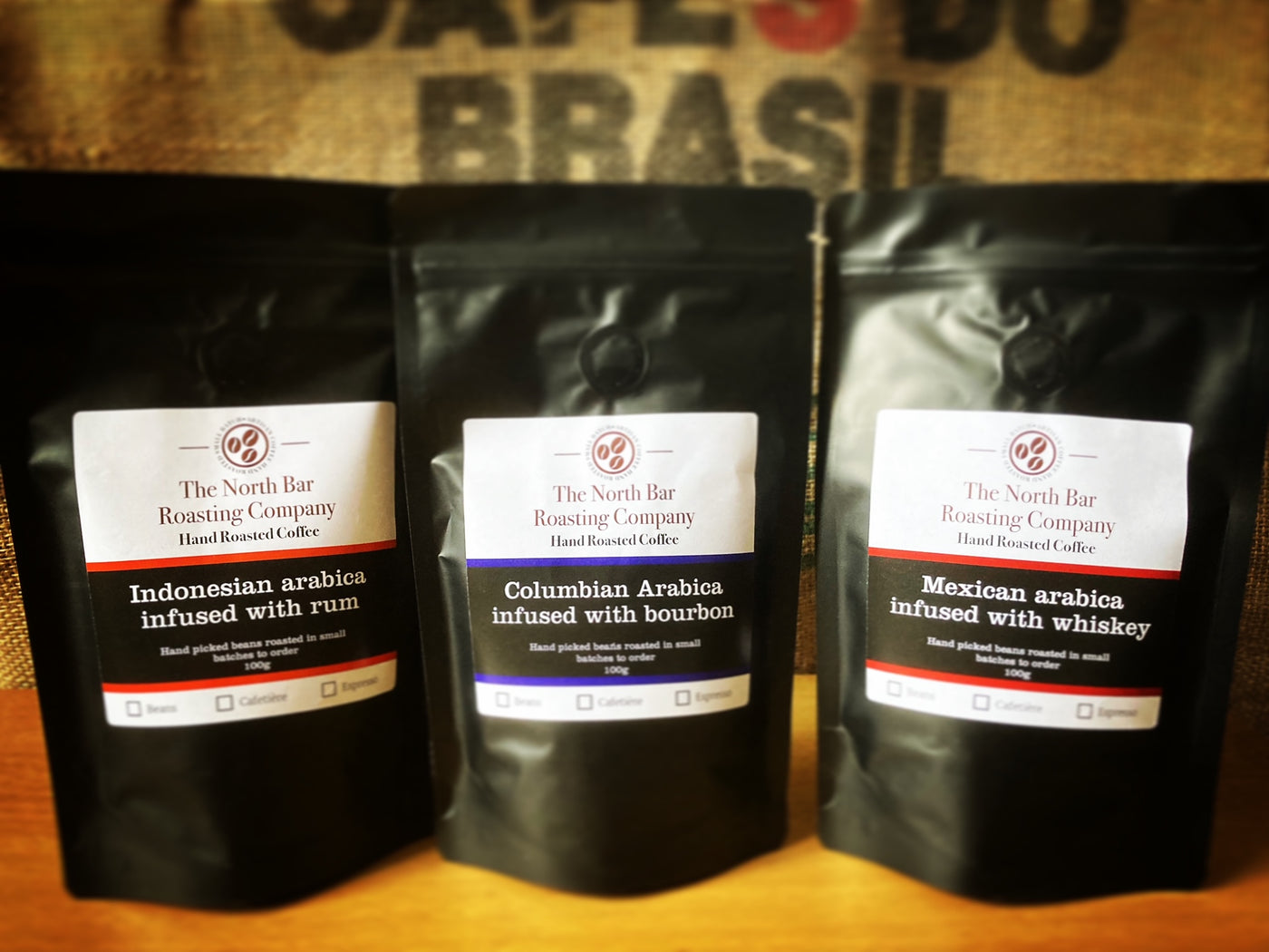 Trio of Spirit Infused Coffees 3 x 100g